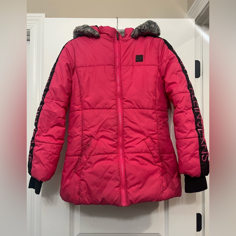 Calvin Klein Puffer Coat - Pink & Black
